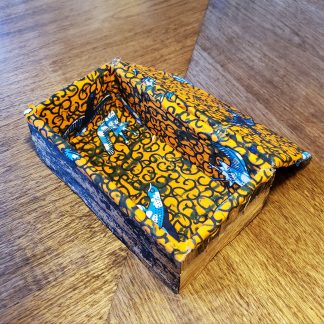 Wooden Jewelry Box, 7.5" x 4.5" x 3", Lined with African Fabric Art!